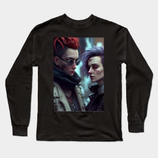 Cyberpunk Lesbian Lovers Long Sleeve T-Shirt